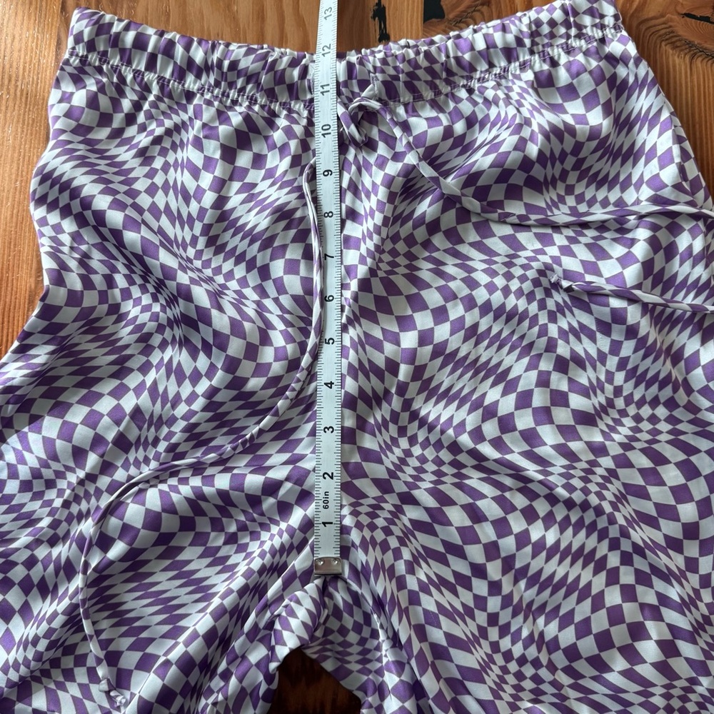 Lisa Says Gah Bailey Lounge Pant in Purple Warp Check - Picture 10 of 11